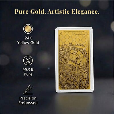 24K Golden Lion & Lady Legacy Emboss Sheet 55x30mm 100mg