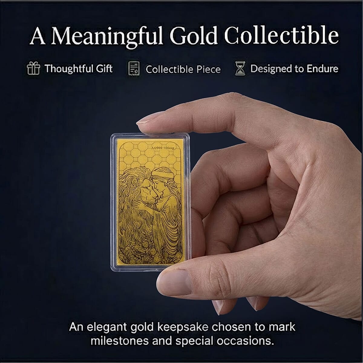 24K Golden Lion & Lady Legacy Emboss Sheet 55x30mm 100mg image number 3