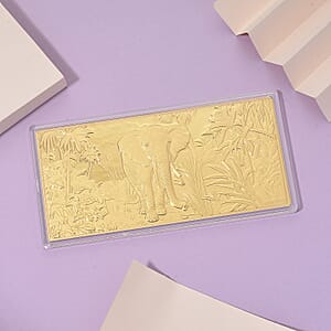 Doorbuster TLV 24K Golden Royal Elephant Emboss Sheet (15.5x7.5cm) 100mg