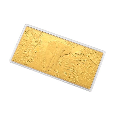 24K Gold Majesty of the Wild - Royal Elephant Embossed Sheet (15.5x7.5cm) 100mg