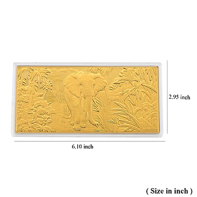 24K Gold Majesty of the Wild - Royal Elephant Embossed Sheet (15.5x7.5cm) 100mg