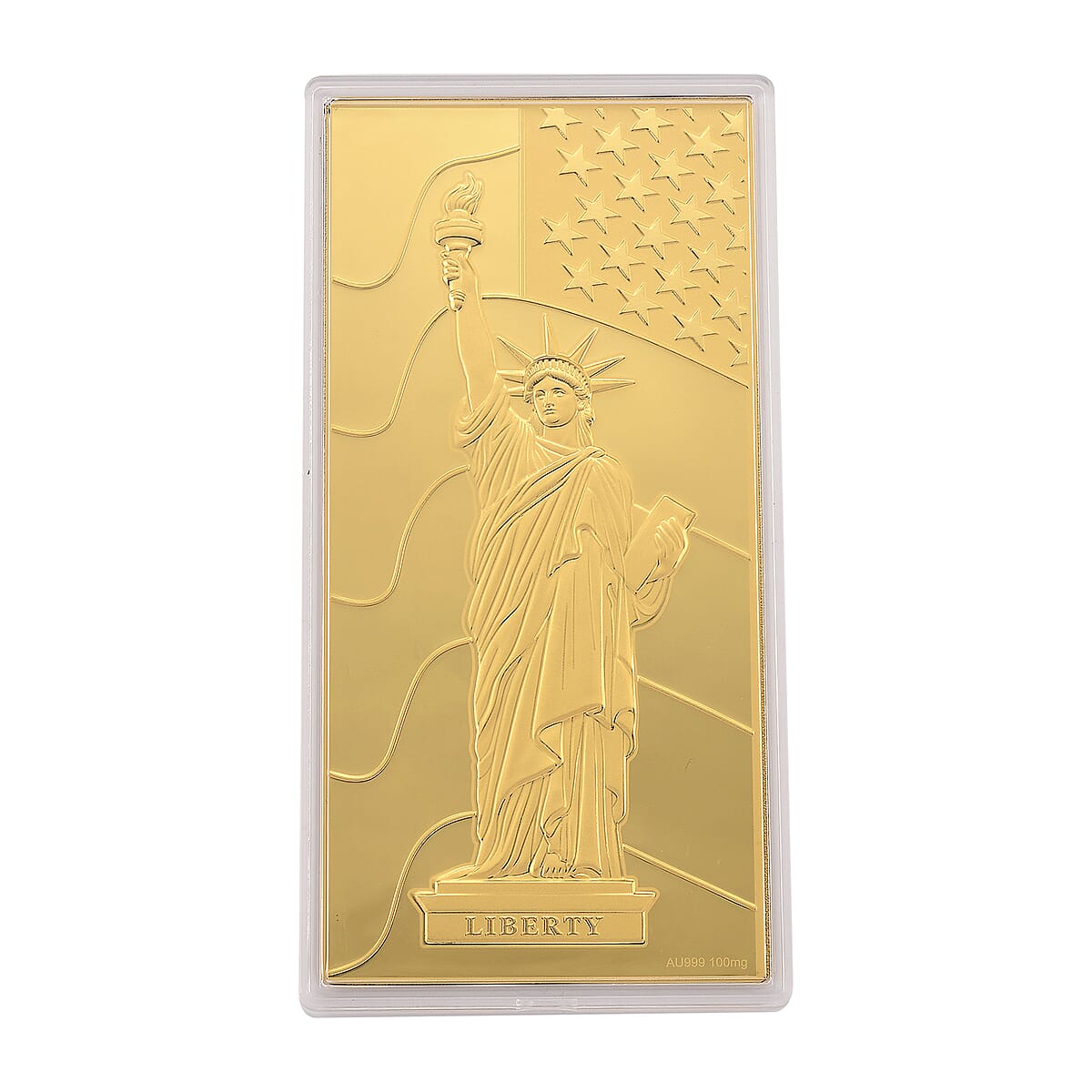 24K Golden Statue of Liberty Emboss Sheet (15.5x7.5cm) 100mg (Del. in 8-10 Days) image number 0