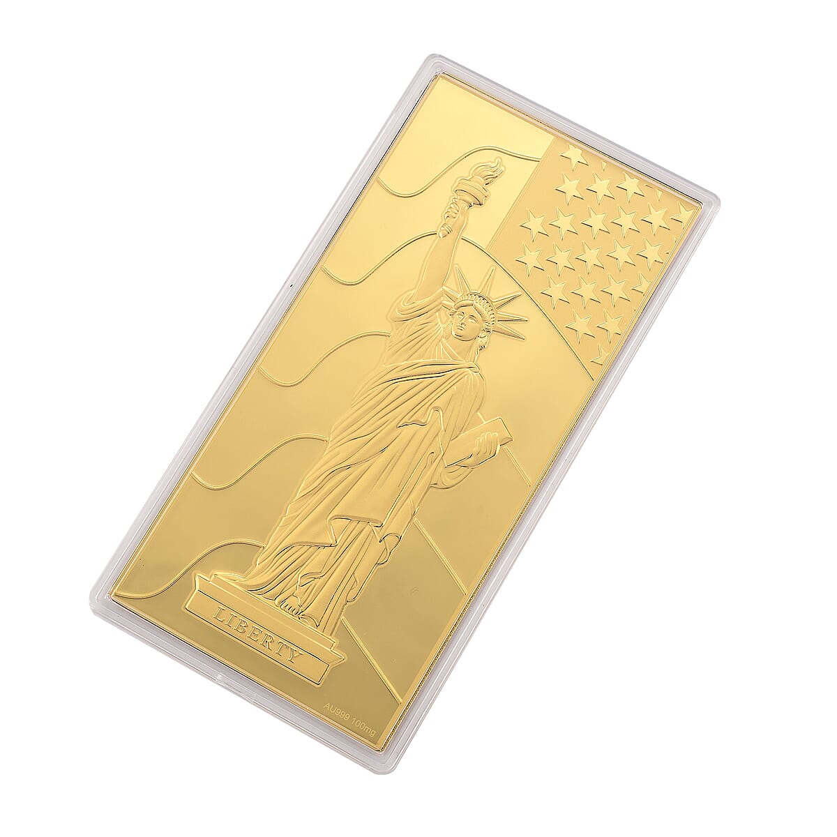 24K Golden Statue of Liberty Emboss Sheet (15.5x7.5cm) 100mg (Del. in 8-10 Days) image number 2