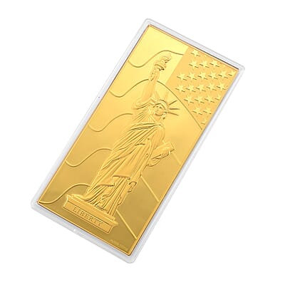 24K Gold Lady Liberty - A Symbol of Freedom Embossed Sheet (15.5x7.5cm) 100mg