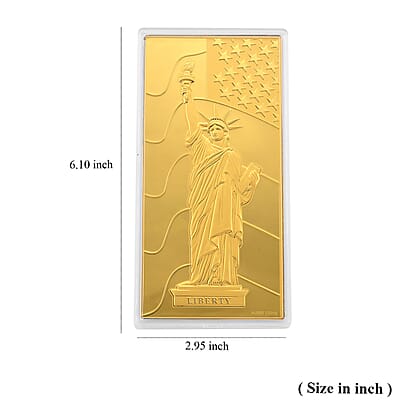 24K Gold Lady Liberty - A Symbol of Freedom Embossed Sheet (15.5x7.5cm) 100mg