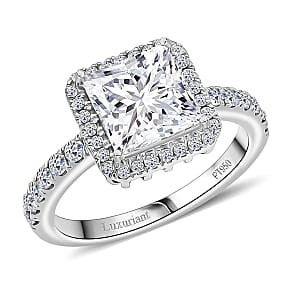 IGI Certified Luxuriant Lab Grown Diamond E-F VS 3.00 ctw Square Aura Ring in 950 Platinum (Size 7.0)