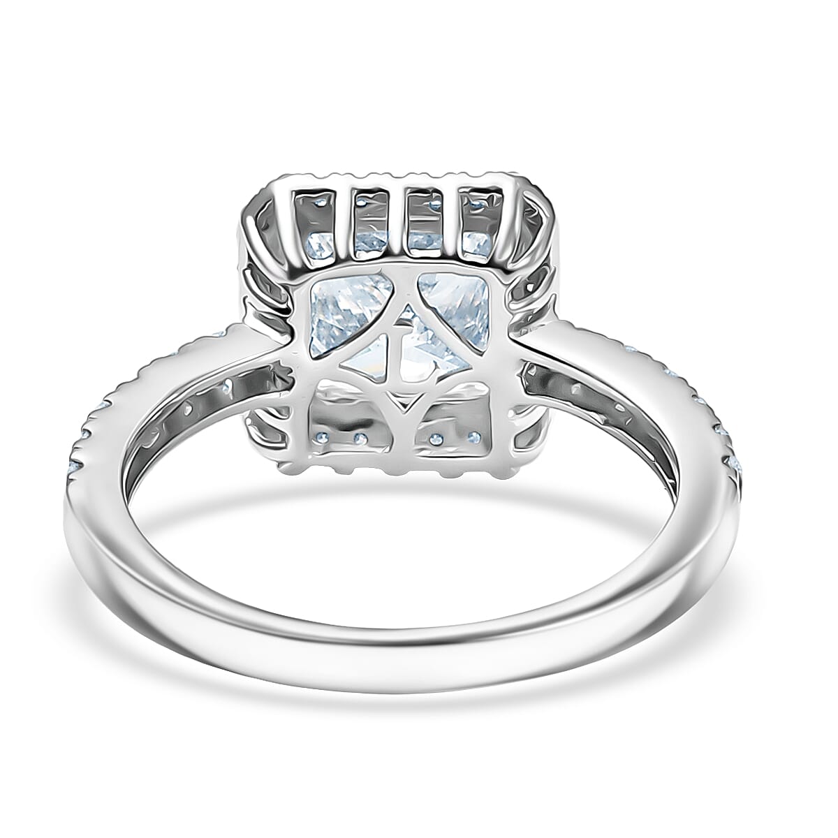 IGI Certified Luxuriant Lab Grown Diamond E-F VS 3.00 ctw Square Aura Ring in 950 Platinum (Size 7.0) image number 4