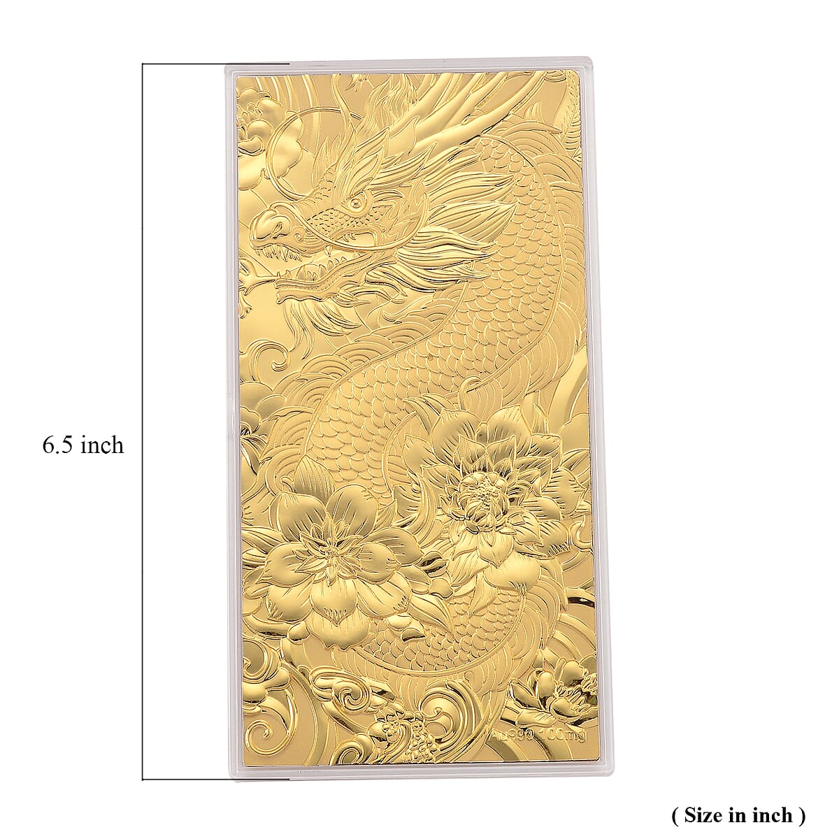24K Golden Dragon Harmony and Flower Emboss Sheet (15.5x7.5cm) 100mg (Del. in 8-10 Days) image number 4