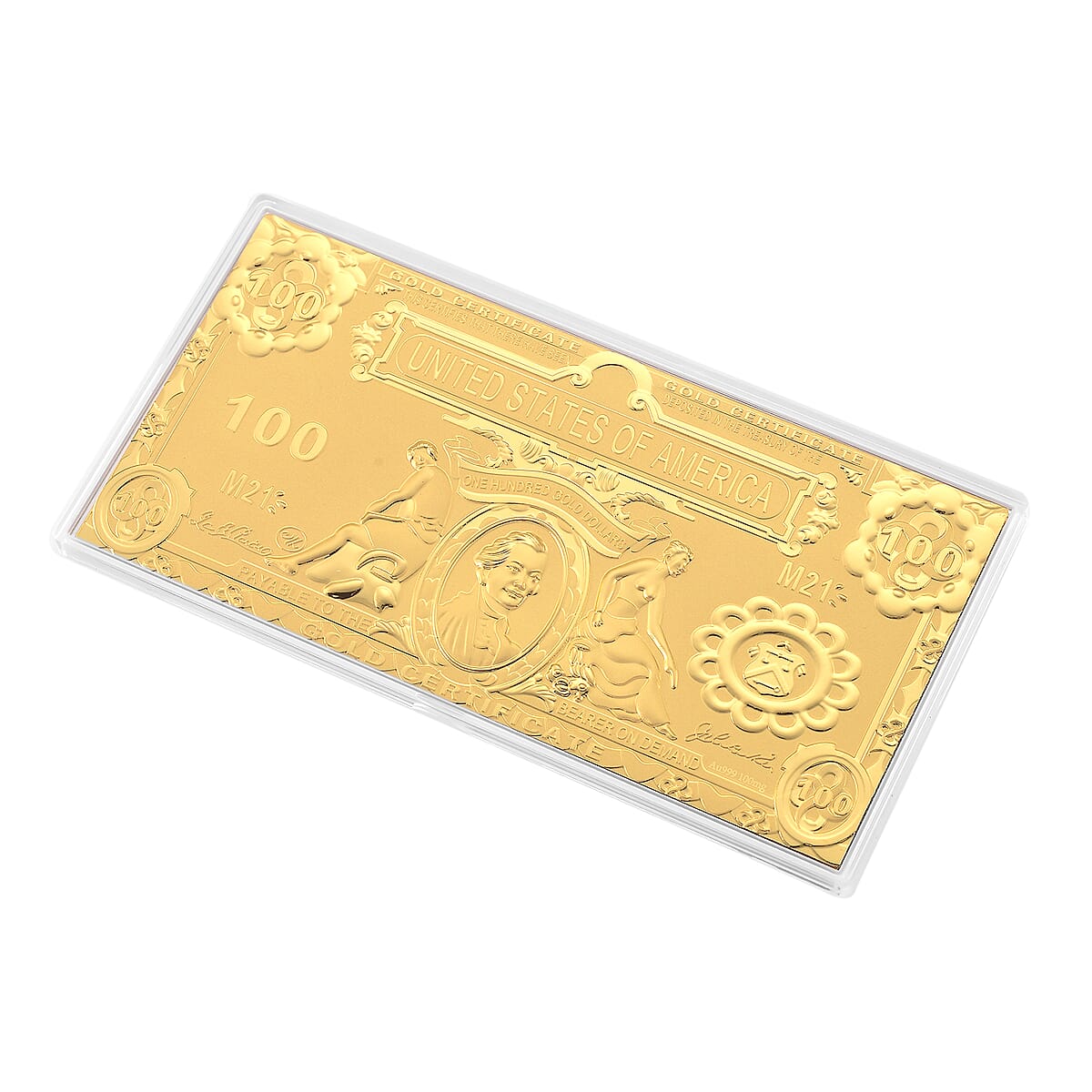 24K Golden American Legacy Two-Dollar Bill Embossed Sheet (15.5x7.5cm) 100mg image number 2