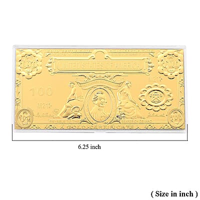 24K Golden American Legacy 100 - Dollar Bill Embossed Sheet (15.5x7.5cm) 100mg