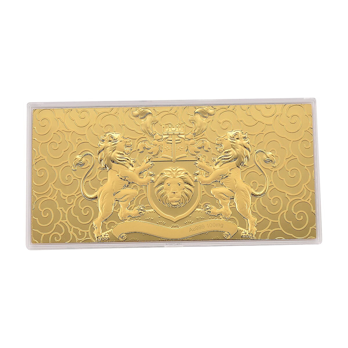 24K Golden Guardian Lion Crest Emboss Sheet (15.5x7.5cm) 100mg (Del. in 8-10 Days) image number 0