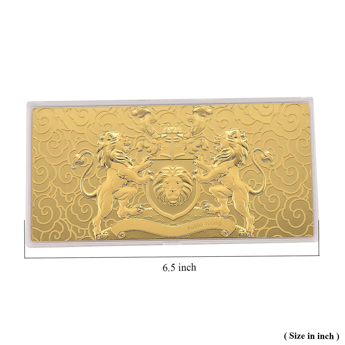 24K Golden Guardian Lion Crest Emboss Sheet (15.5x7.5cm) 100mg (Del. in 8-10 Days) image number 4