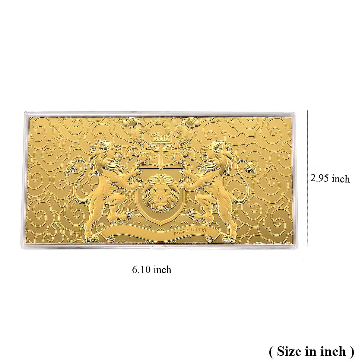 24K Golden Guardian Lion Crest Emboss Sheet (15.5x7.5cm) 100mg image number 5