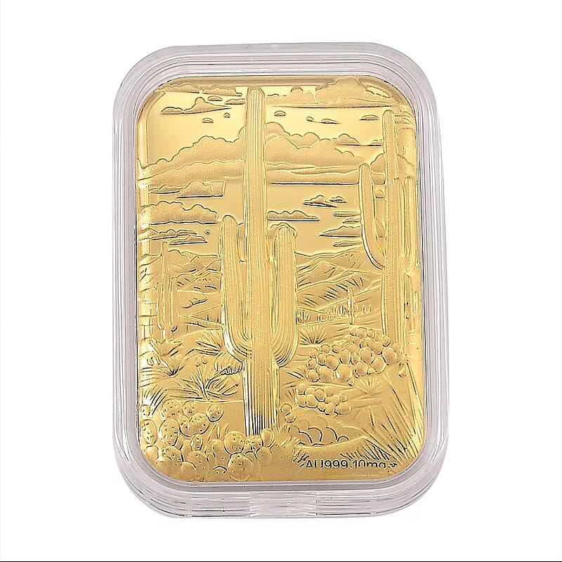 24K Golden Cactus Emboss Sheet (31x45.5mm) 10mg