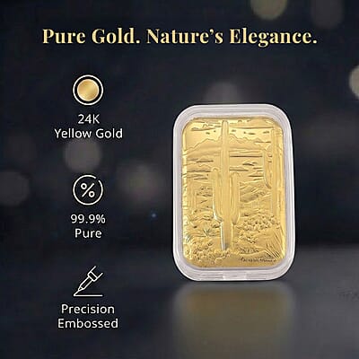 24K Golden Cactus Emboss Sheet (31x45.5mm) 10mg