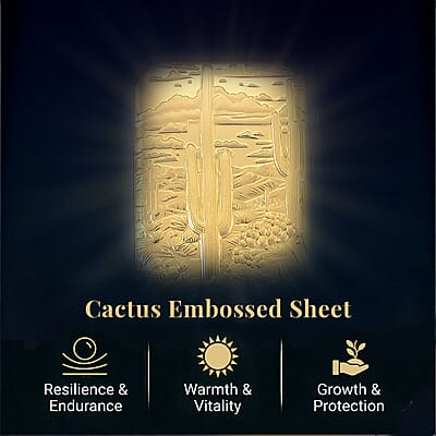 24K Golden Cactus Emboss Sheet (31x45.5mm) 10mg