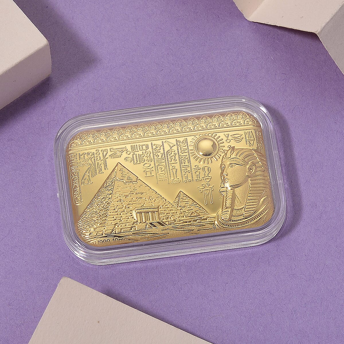 24K Golden Egyptian Pyramids Emboss Sheet (31x45.5m) 10mg image number 1