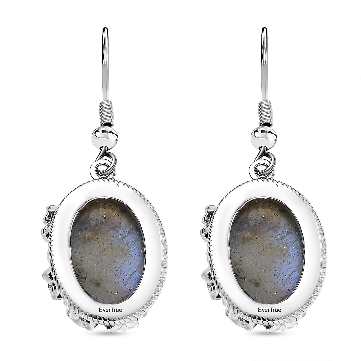 EverTrue Malagasy Labradorite and Multi-Tourmaline 14.60 ctw Earrings in Platinum Bond