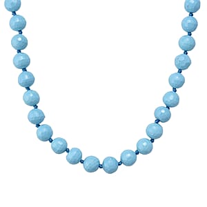 Doorbuster Faceted Sleeping Beauty Color Shell Pearl Necklace 18-20 Inches in Stainless Steel