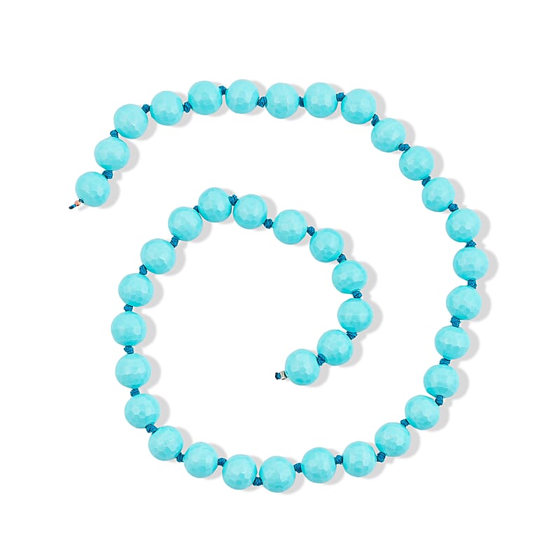 GCS Faceted Sleeping Beauty Lustre Shell Pearl Necklace 18-20 Inches in Stainless Steel