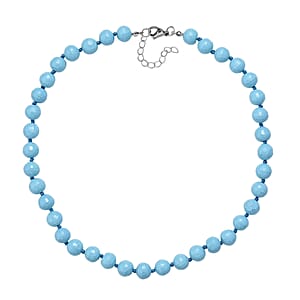 Doorbuster Faceted Sleeping Beauty Color Shell Pearl Necklace 18-20 Inches in Stainless Steel