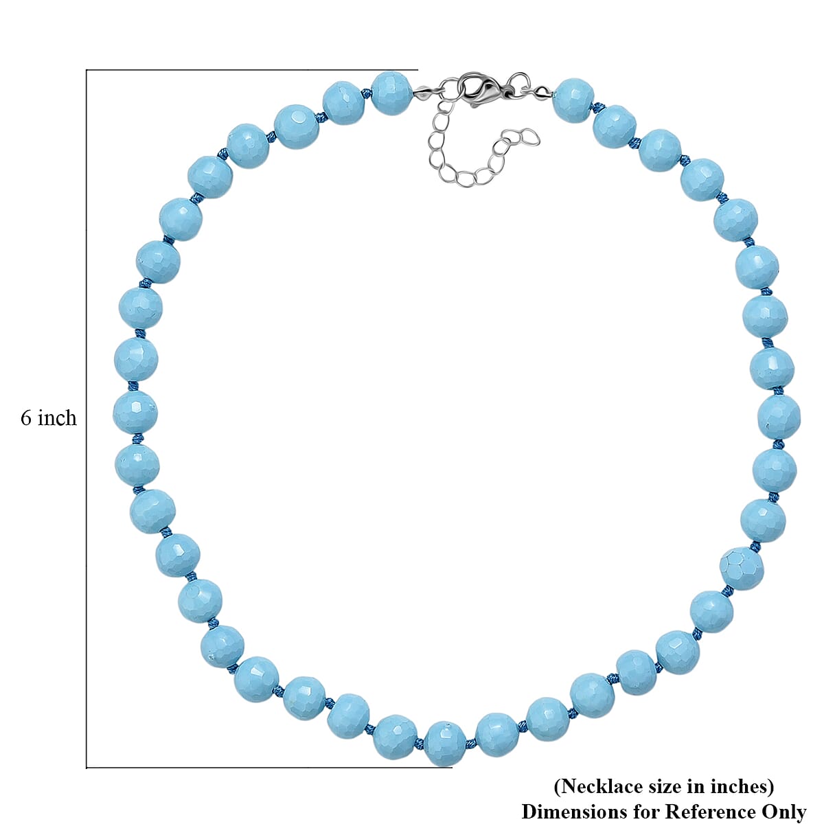 Doorbuster Faceted Sleeping Beauty Color Shell Pearl Necklace 18-20 Inches in Stainless Steel image number 5