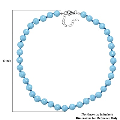 GCS Faceted Sleeping Beauty Lustre Shell Pearl Necklace 18-20 Inches in Stainless Steel