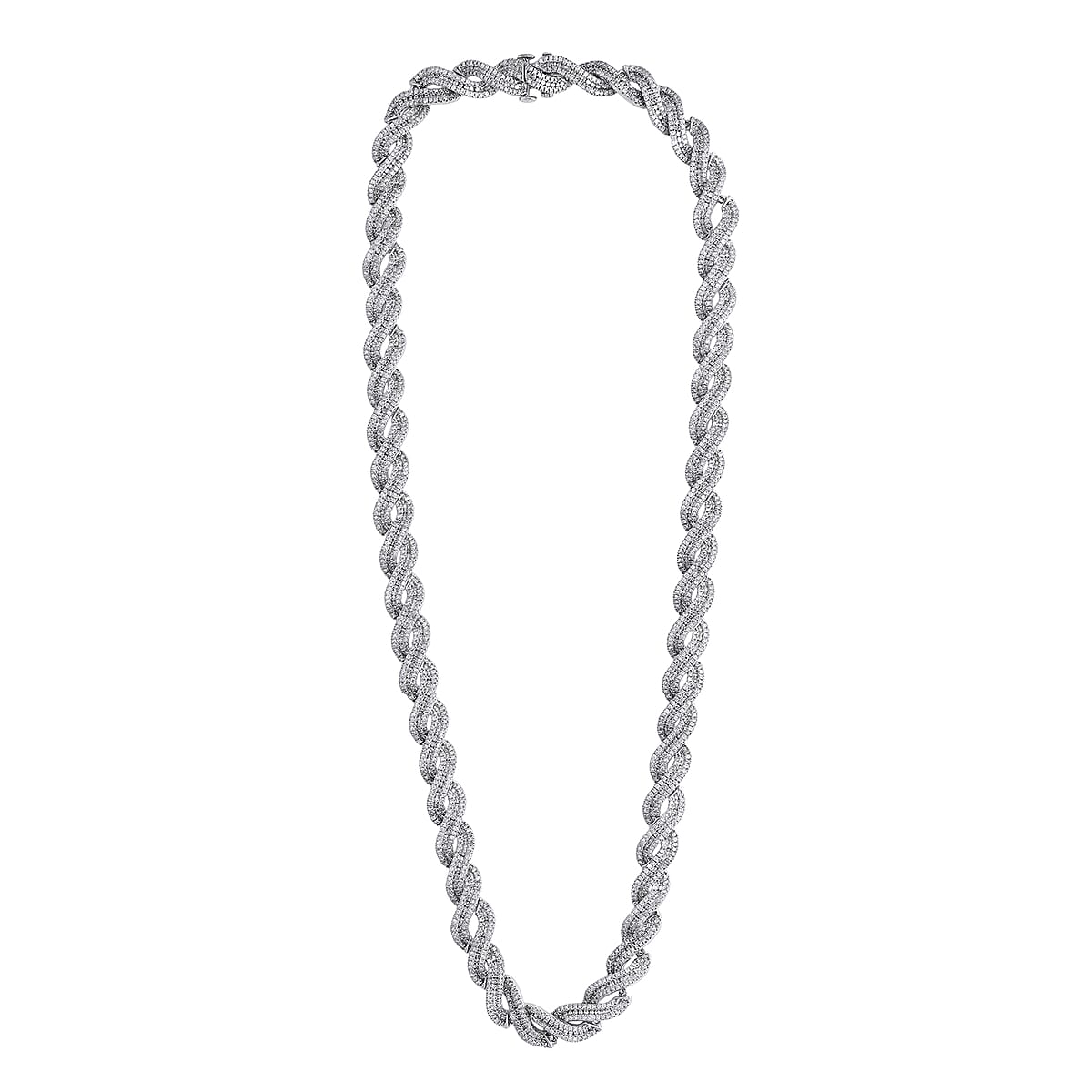 Doorbuster Lab Grown Diamond 12.20 ctw Intertwined Destiny Necklace in Rhodium Over Sterling Silver 20 Inches image number 0