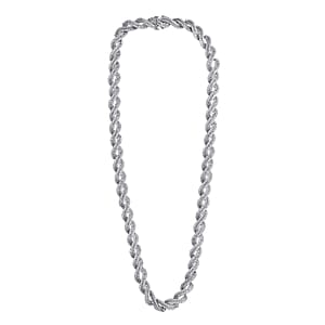 Doorbuster Lab Grown Diamond 12.20 ctw Intertwined Destiny Necklace in Rhodium Over Sterling Silver 20 Inches