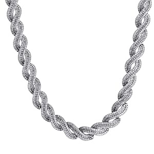 Doorbuster Lab Grown Diamond 12.20 ctw Intertwined Destiny Necklace in Rhodium Over Sterling Silver 20 Inches