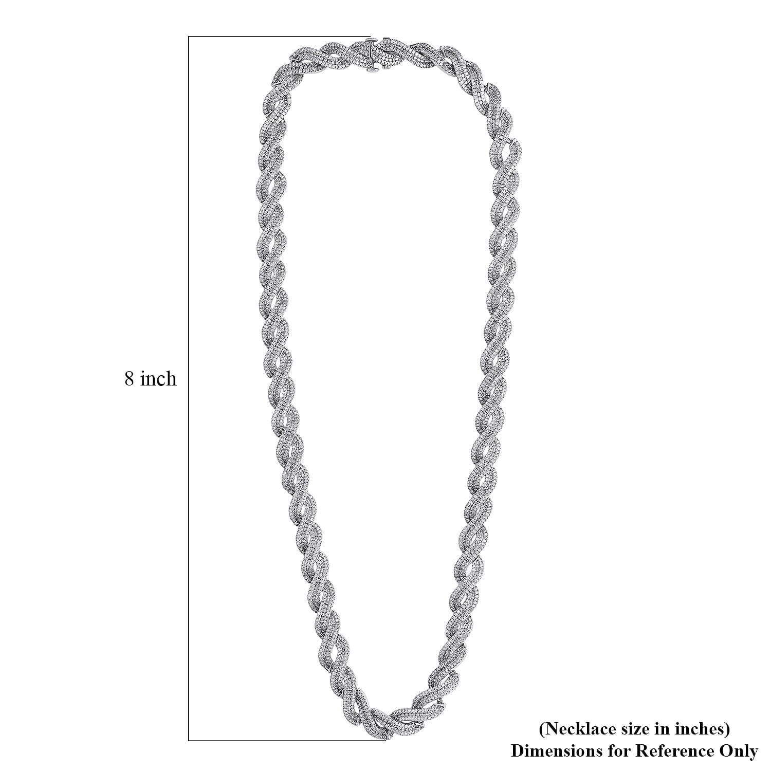 Lab Grown Diamond 12.20 ctw Intertwined Destiny Necklace in Rhodium Over Sterling Silver 20 Inches