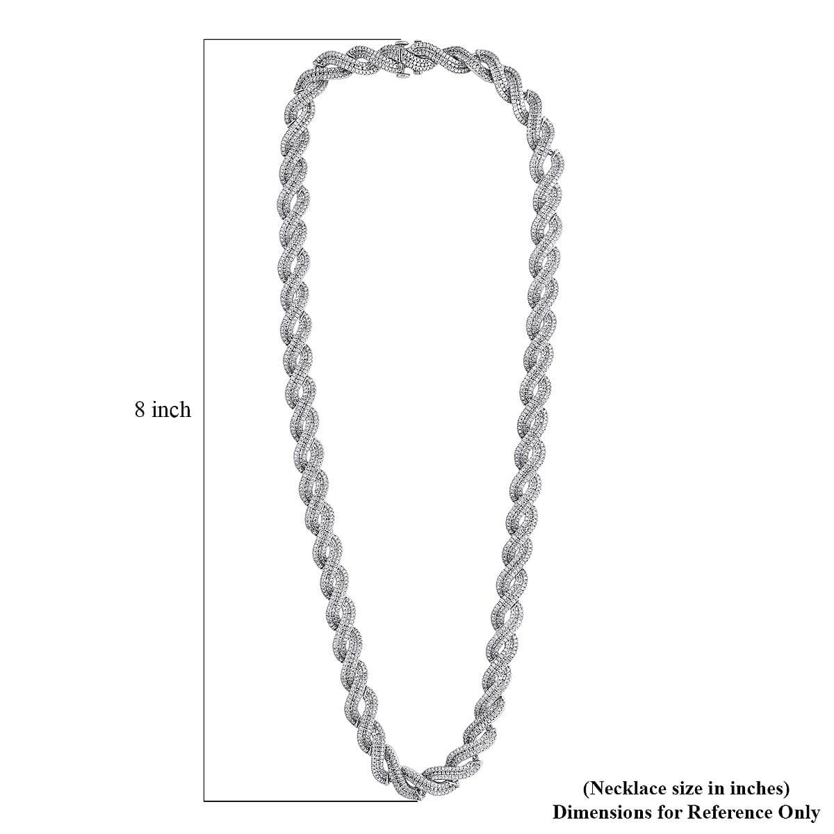 Doorbuster Lab Grown Diamond 12.20 ctw Intertwined Destiny Necklace in Rhodium Over Sterling Silver 20 Inches image number 4