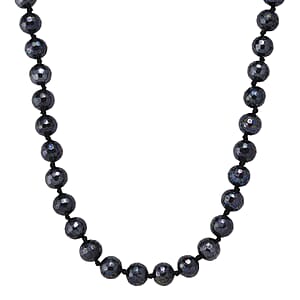 Faceted  Peacock Lustre Shell Pearl Necklace 18-20 Inches in Stainless Steel