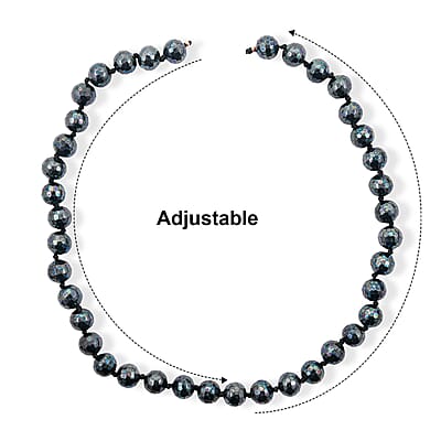 GCS Faceted Peacock Lustre Shell Pearl Necklace 18-20 Inches in Stainless Steel