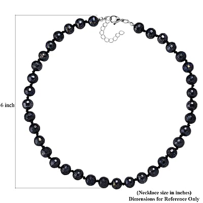 GCS Faceted Peacock Lustre Shell Pearl Necklace 18-20 Inches in Stainless Steel