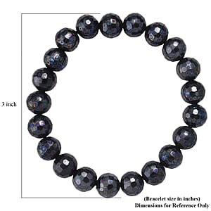  Faceted Peacock Color Shell Pearl Stretch Bracelet