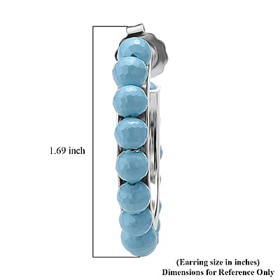 Sleeping Beauty Color Shell Pearl Earrings in Stainless Steel 30.00 ctw