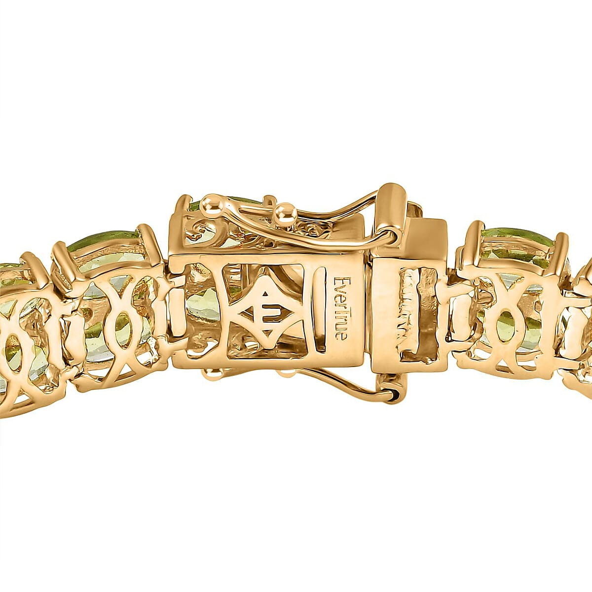 Doorbuster EverTrue Hebei Peridot 25.85 ctw Two Row Carpet Bracelet in 18K Yellow Gold Plated (7.25 In) image number 3