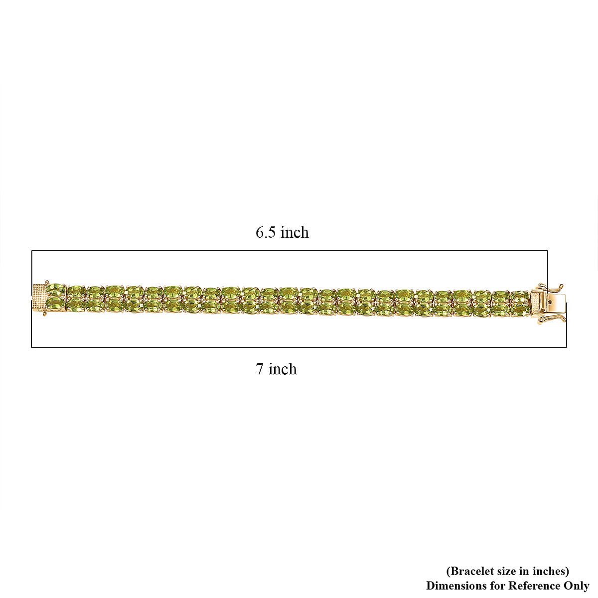 EverTrue Hebei Peridot 23.60 ctw Bracelet in 18K Yellow Gold Plated (6.50 In) image number 4