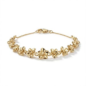 Luxoro Floral Bracelet in 10K Yellow Gold (6.50 In) 6.53 Grams