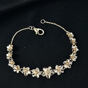 Luxoro Blooming Floral Bracelet in 10K Yellow Gold (6.50 In) 6.53 Grams