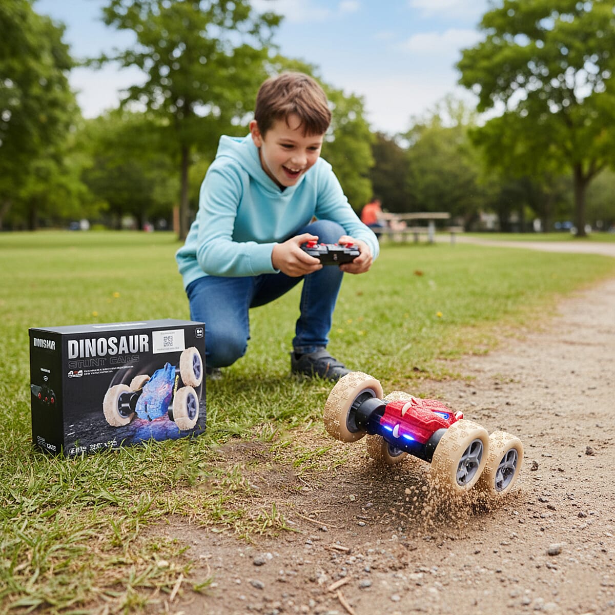 Closeout Red Dinosaur Stunt Cars image number 1