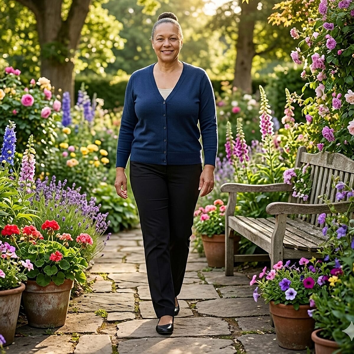 Tamsy Navy V-Neck Sweater with Buttons - XS image number 1