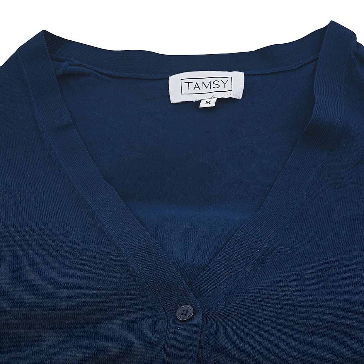 Tamsy Navy V-Neck Sweater with Buttons - XS image number 3