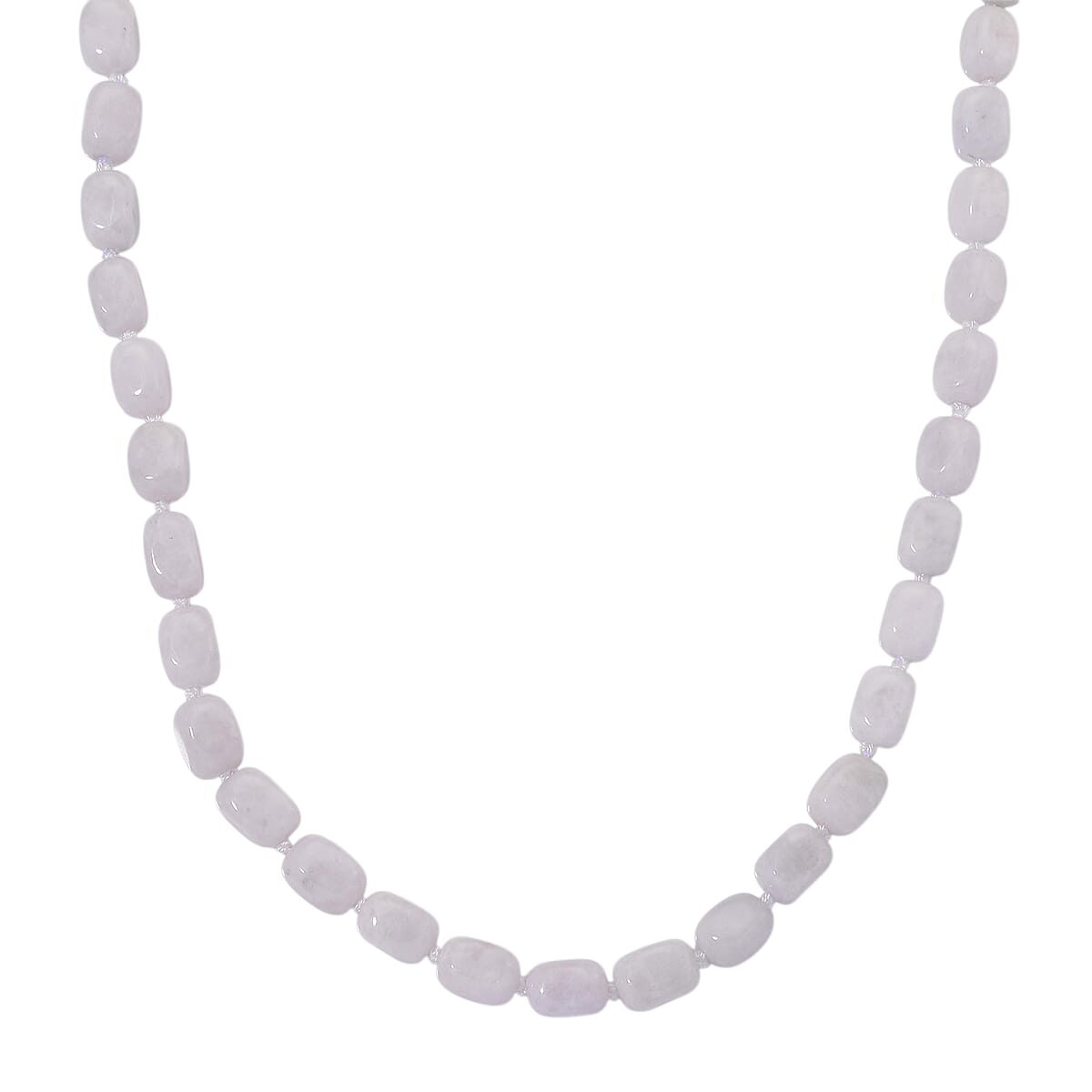 Doorbuster D'Joy Natural Jade 500.00 ctw Cushion Beaded Necklace in Rhodium Over Sterling Silver 20 Inches image number 0