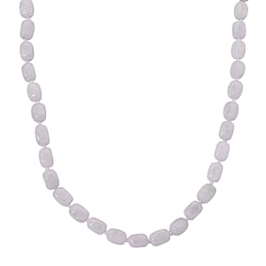 Doorbuster D'Joy Natural Jade 500.00 ctw Cushion Beaded Necklace in Rhodium Over Sterling Silver 20 Inches