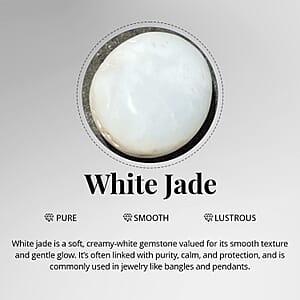 Doorbuster D'Joy Natural Jade 500.00 ctw Cushion Beaded Necklace in Rhodium Over Sterling Silver 20 Inches