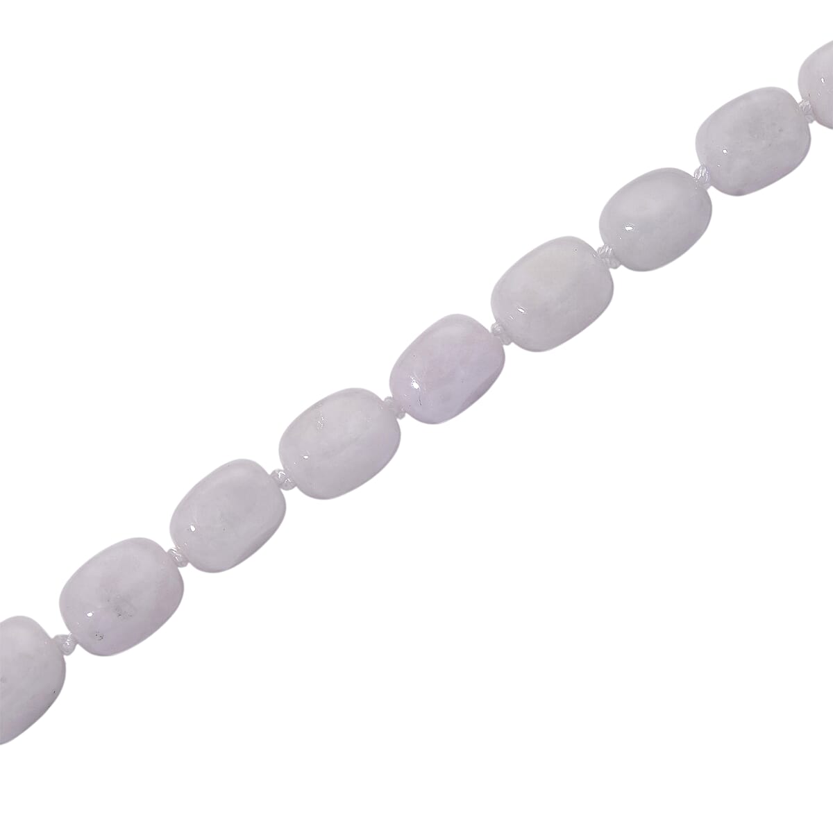 Doorbuster D'Joy Natural Jade 500.00 ctw Cushion Beaded Necklace in Rhodium Over Sterling Silver 20 Inches image number 4