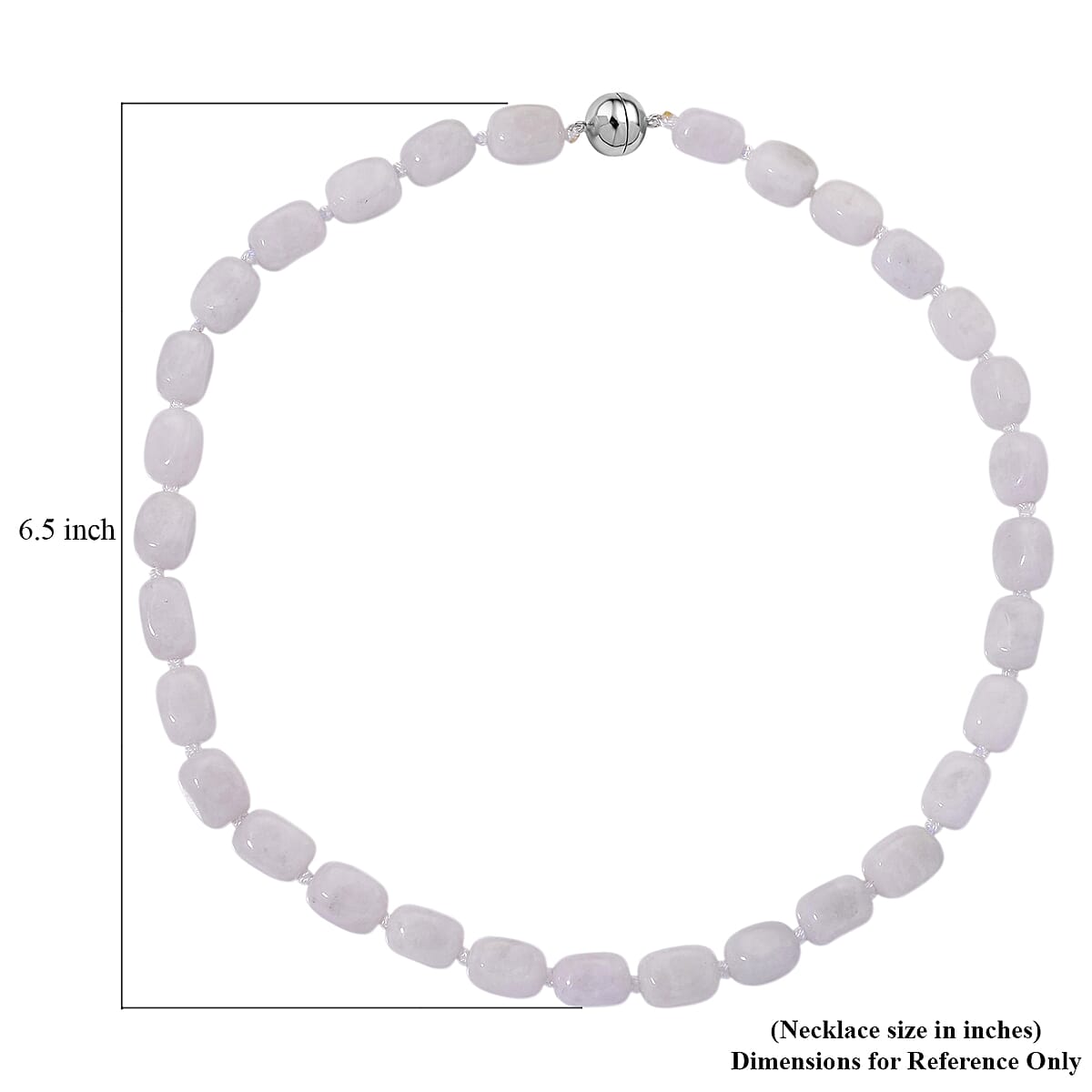 Doorbuster D'Joy Natural Jade 500.00 ctw Cushion Beaded Necklace in Rhodium Over Sterling Silver 20 Inches image number 6