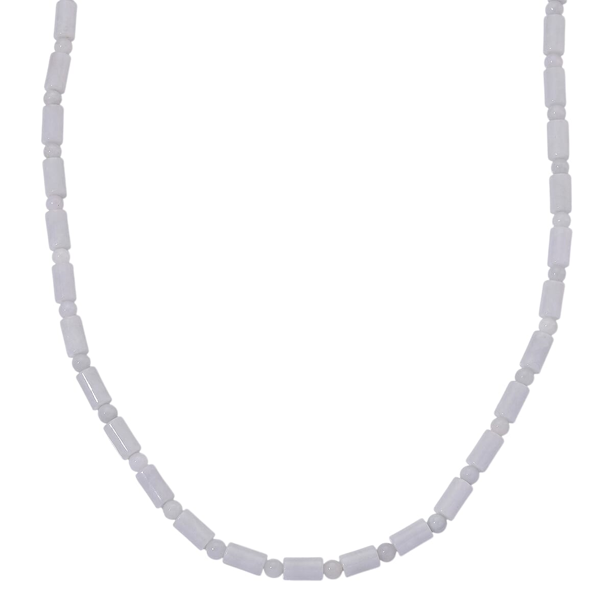 Doorbuster D'Joy Natural Jade 360.00 ctw Pillar Beaded Necklace in Rhodium Over Sterling Silver 20 Inches image number 0